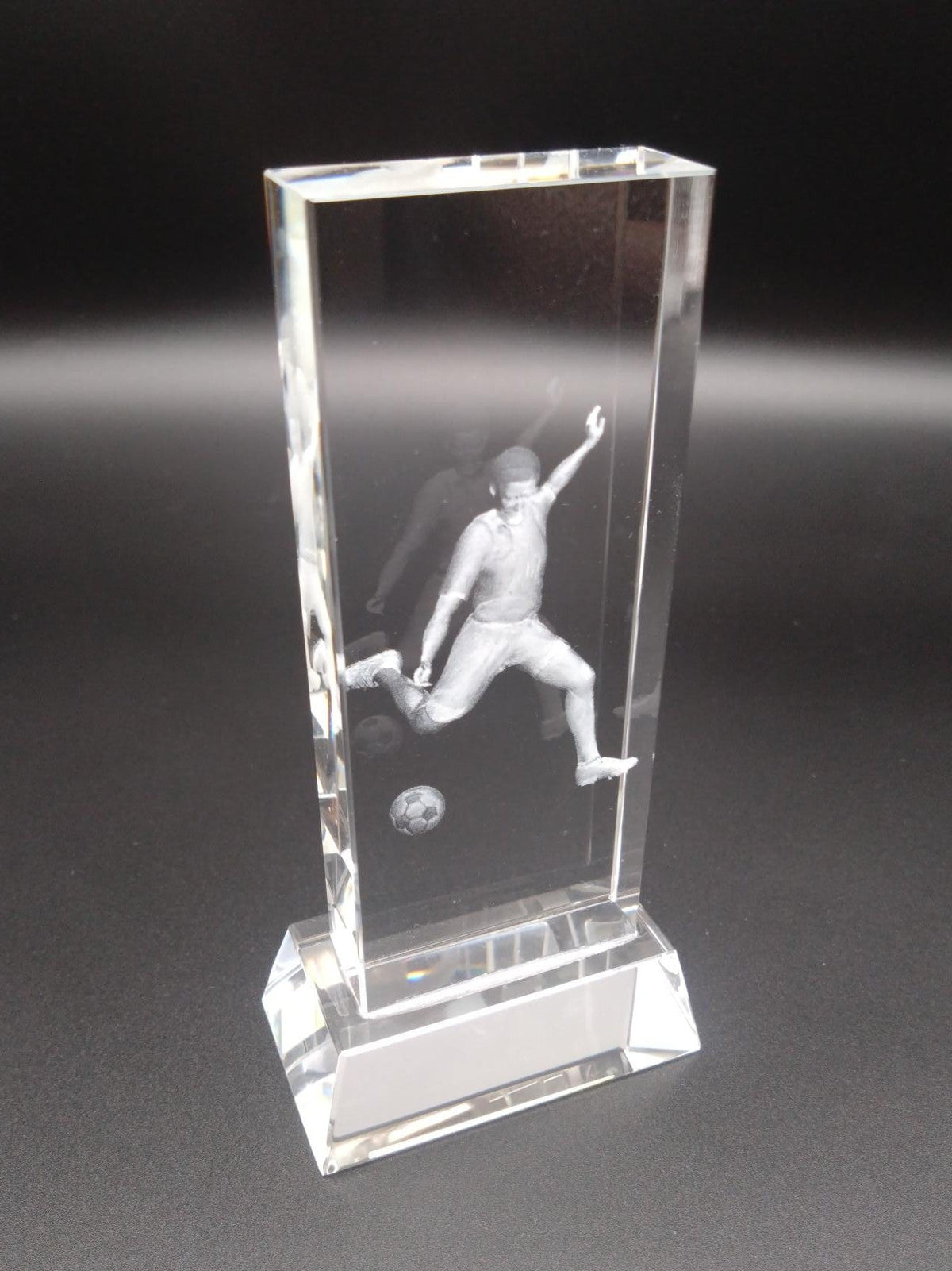 Glass football block award