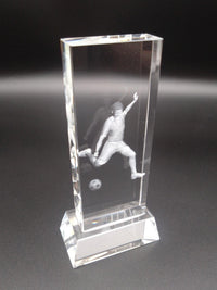 Glass football block award
