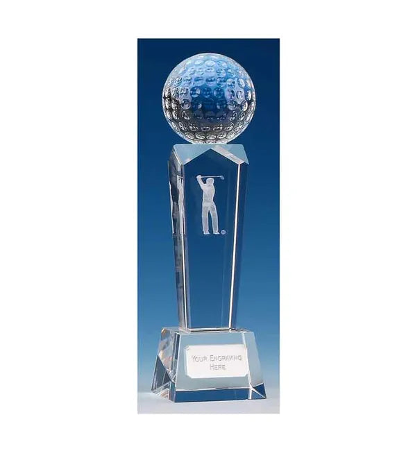 Campbell Crystal Action Golf Award 17.5cm (7'')