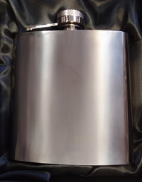 6oz Polished Hip Flask In Black Gift Box