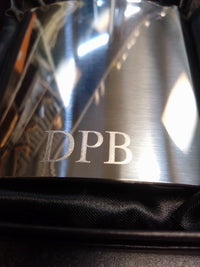 6oz Polished Hip Flask In Black Gift Box