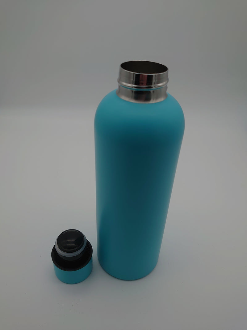 Matt Light Blue Double Wall Insulated Flask Cutting Edge Engravers