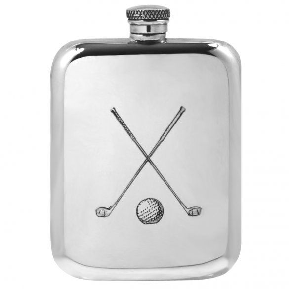 6oz Pewter Golf Club Hip Flask - Cutting Edge Engravers