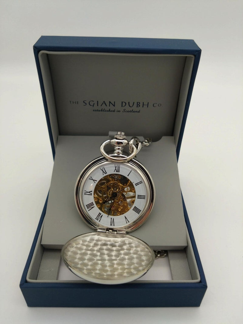 Thistle Badge Mechanical Pocket Watch in blue gift box