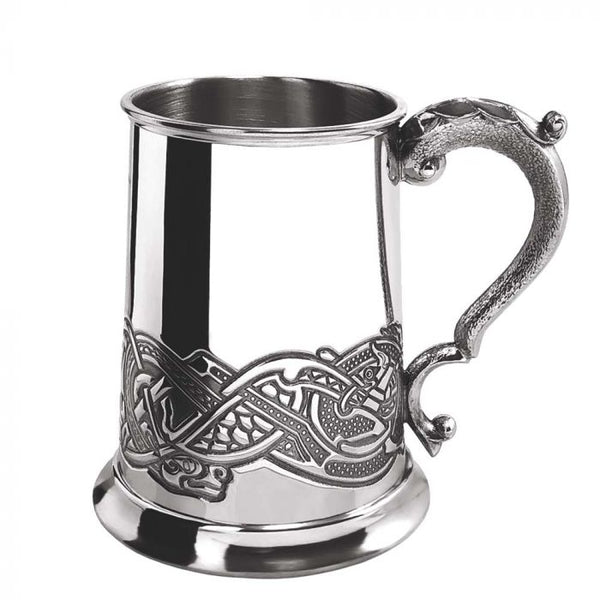 1 Pint Celtic Design Pewter Tankard - Cutting Edge Engravers