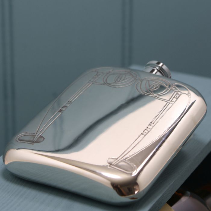 6oz Charles Rennie Mackintosh Hip Flask - Cutting Edge Engravers