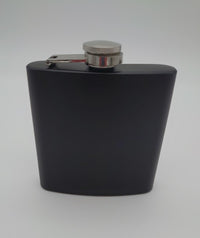 6oz Matt Black Hip Flask - Cutting Edge Engravers