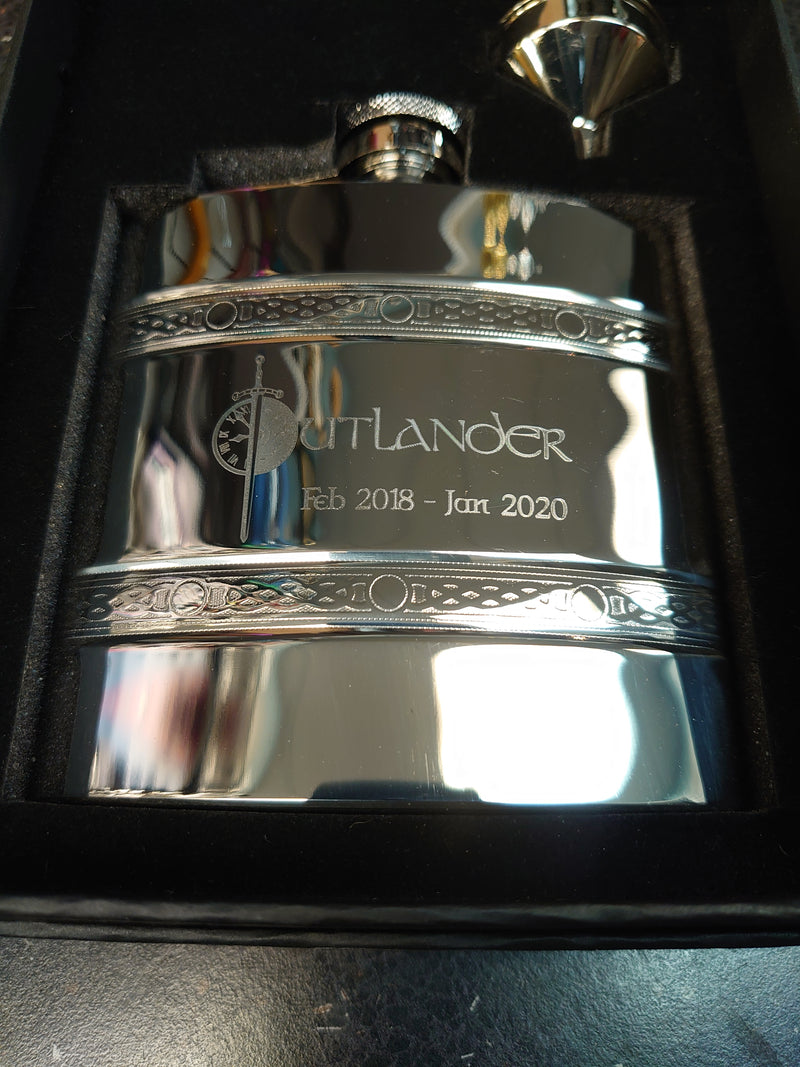 6oz Celtic Band Hip Flask - Cutting Edge Engravers
