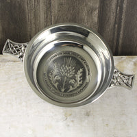 3.5" Tae A Thistle Pewter Quaich - Cutting Edge Engravers