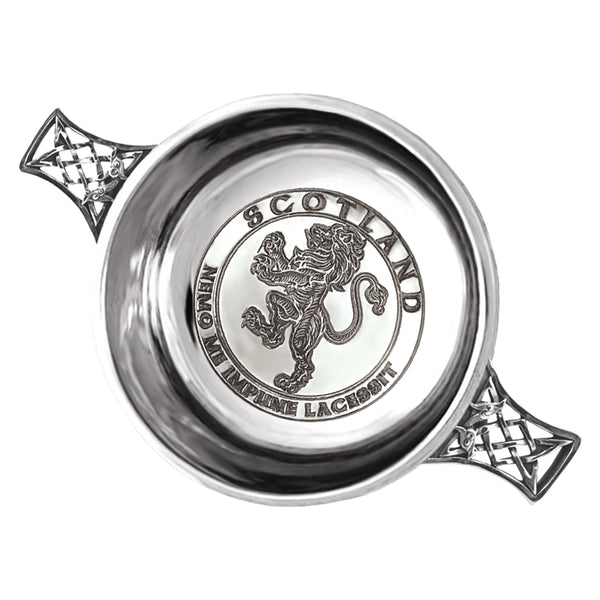 3.5" Lion Rampant Pewter Quaich - Cutting Edge Engravers