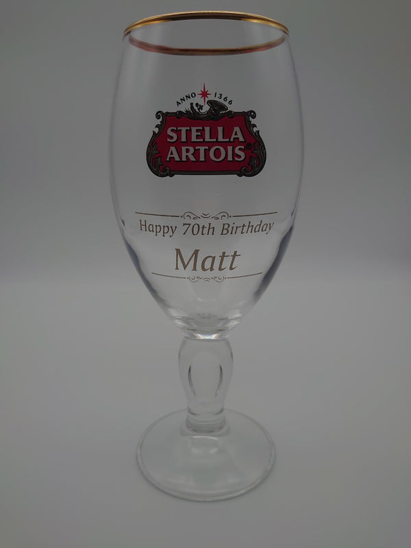 Stella Artois Chalice Pint Glass Personalised - Cutting Edge Engravers