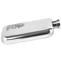 6oz Thistle Swirl Pewter Hip Flask - Cutting Edge Engravers